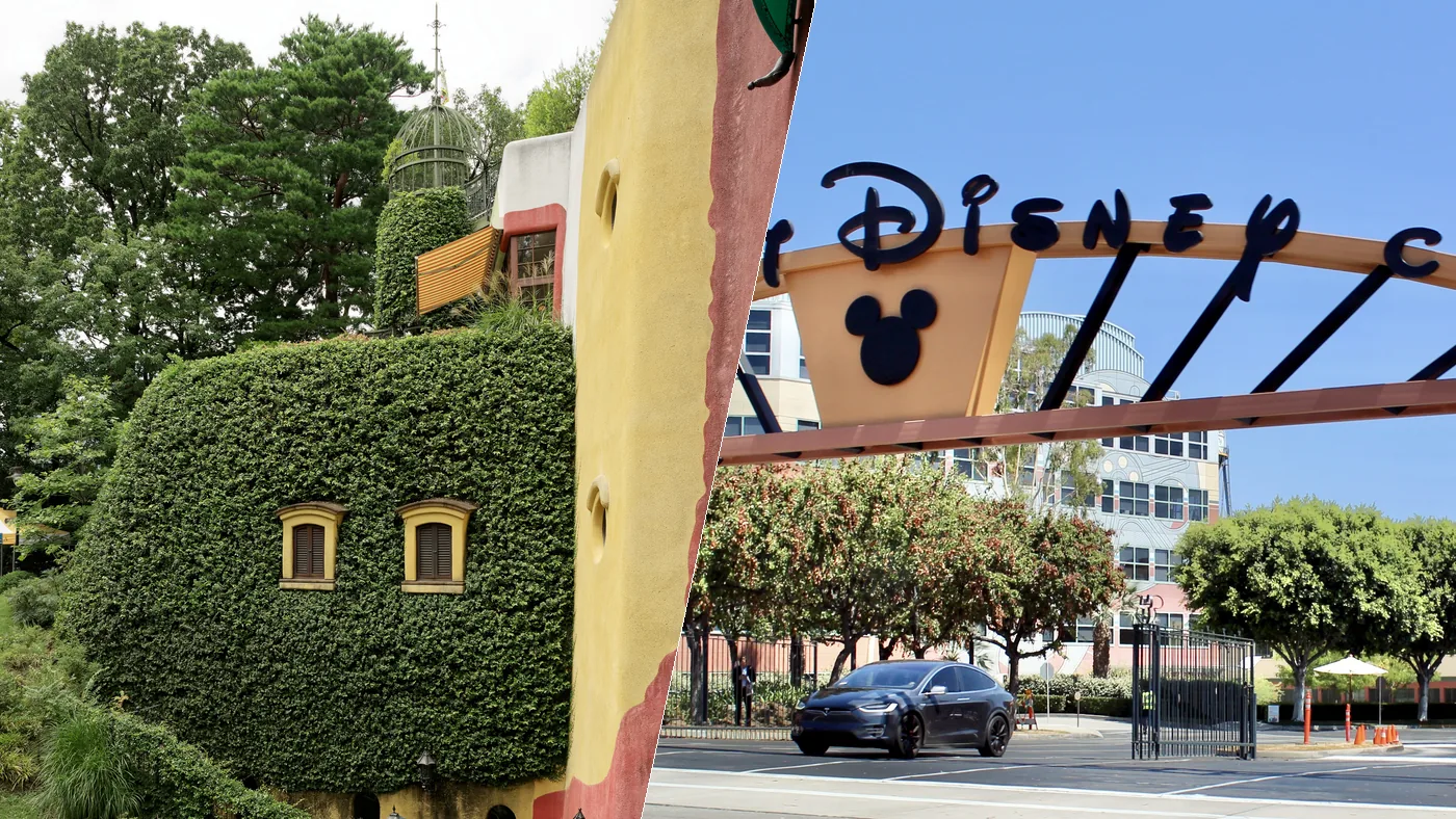 Studio Ghibli and Disney — the Ghibli Museum in Mitaka and the Walt Disney Studios gate in Burbank