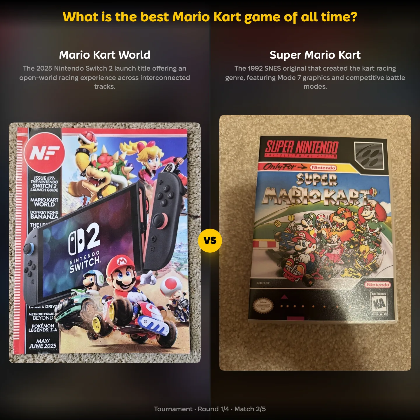 Mario Kart World against Super Mario Kart in the best Mario Kart game ranking