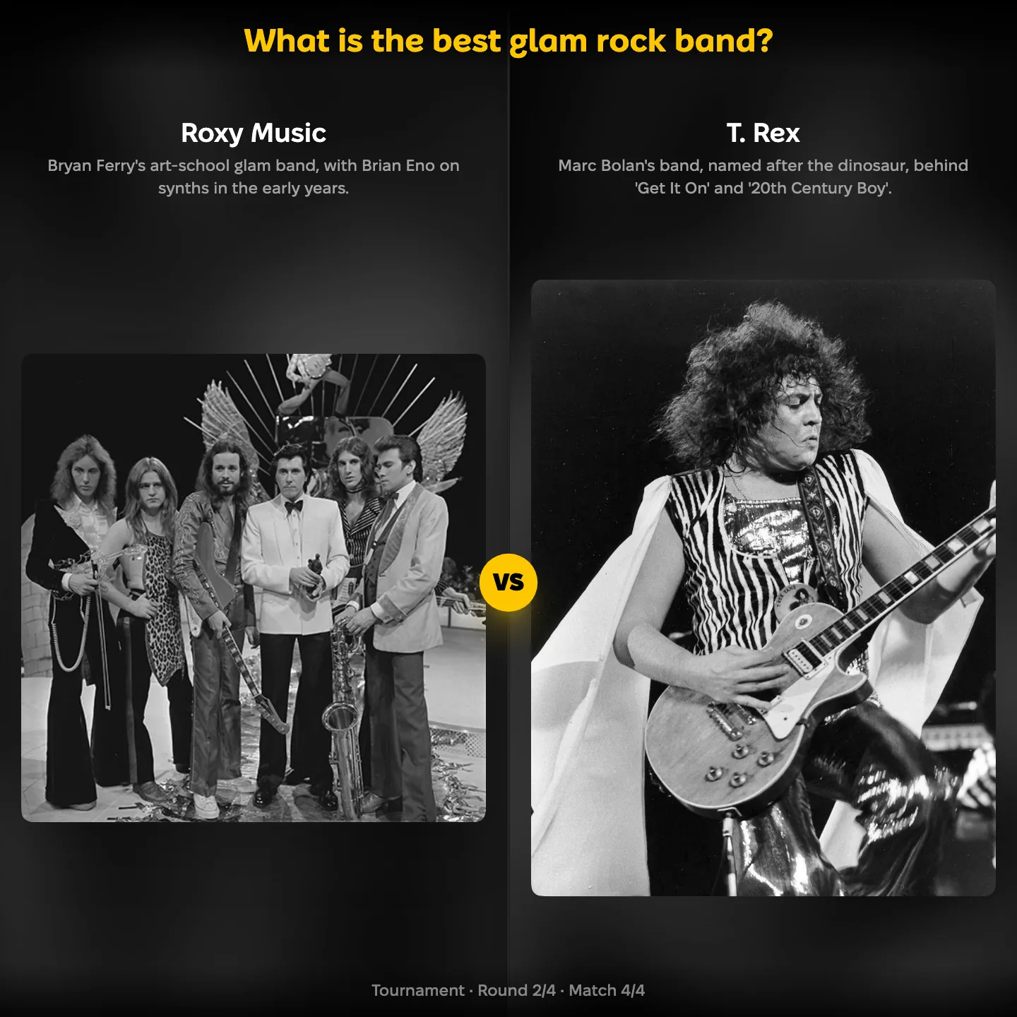 The best glam rock band ranked: Roxy Music vs T. Rex