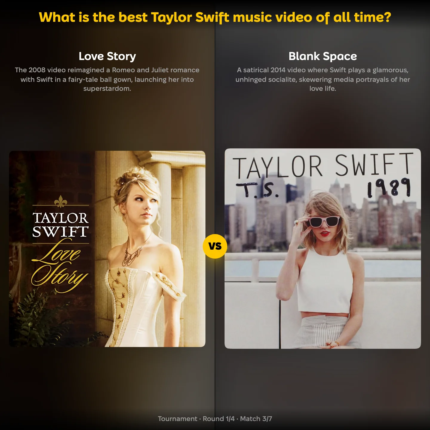 The best Taylor Swift music video of all time, Love Story against Blank Space