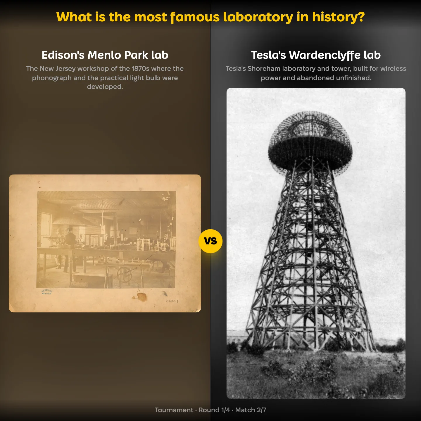 The most famous laboratory in history ranked, Edison's Menlo Park lab against Tesla's Wardenclyffe