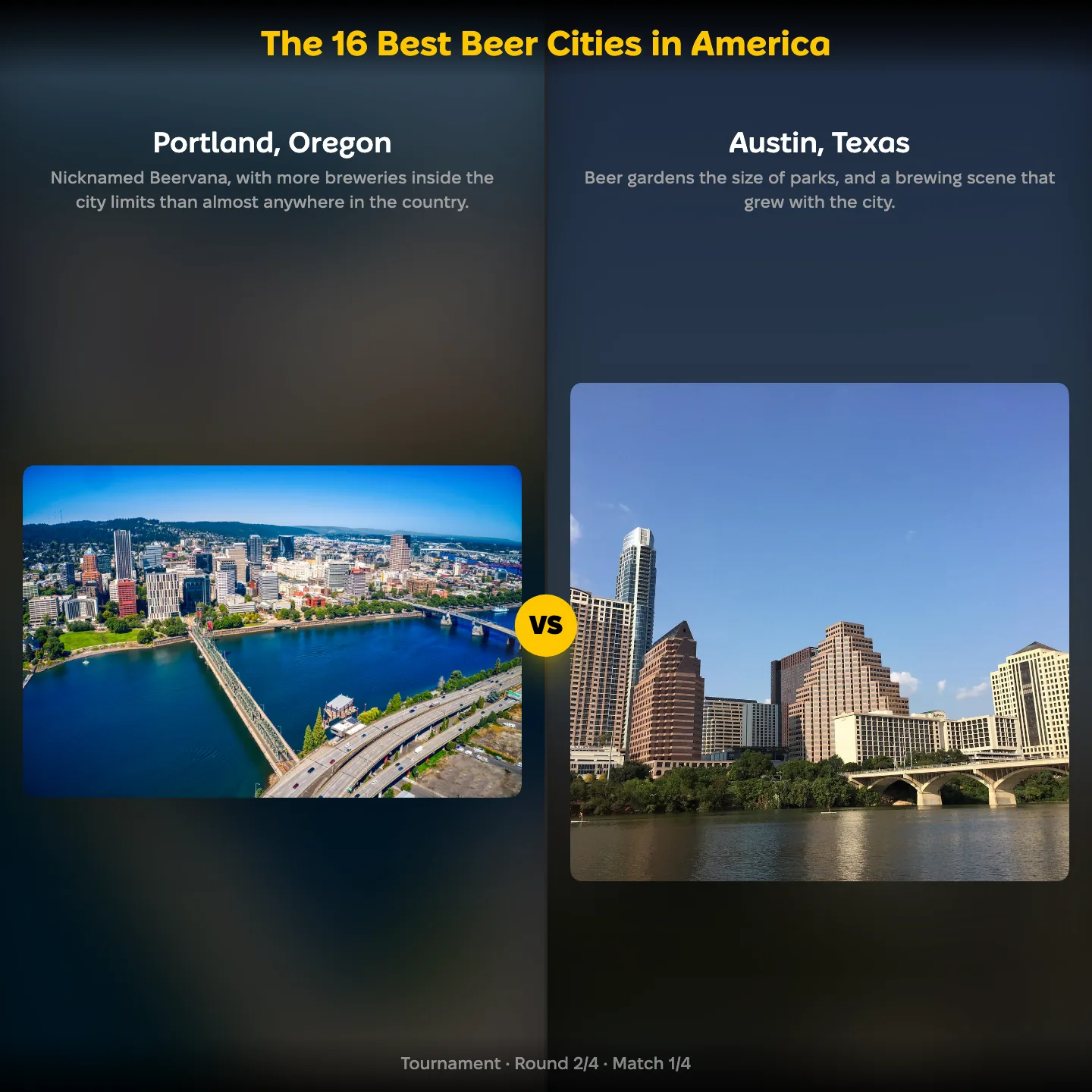 The 16 best beer cities in America ranked, with Portland, Oregon against Austin, Texas