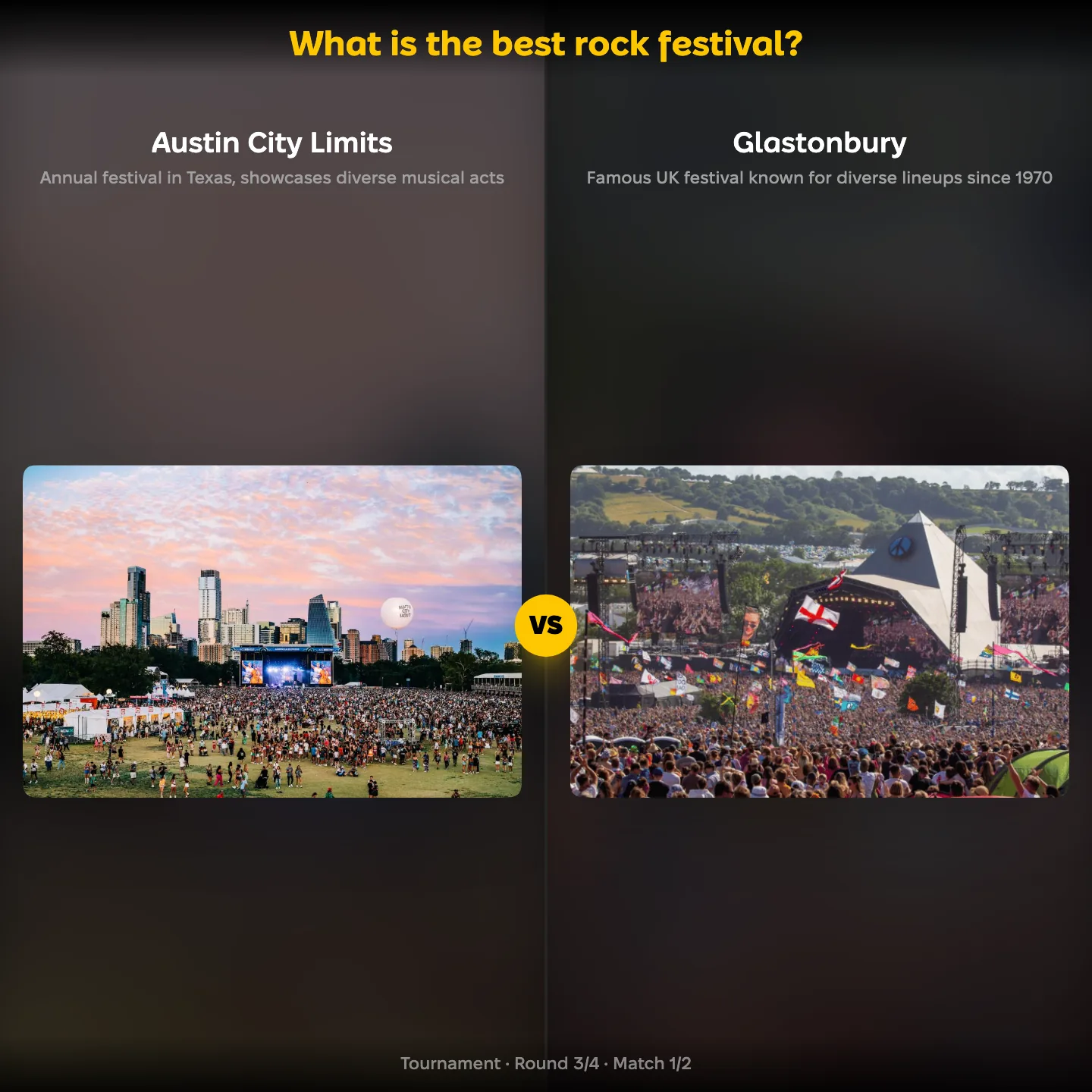 The best rock festival ranked, with Austin City Limits against Glastonbury