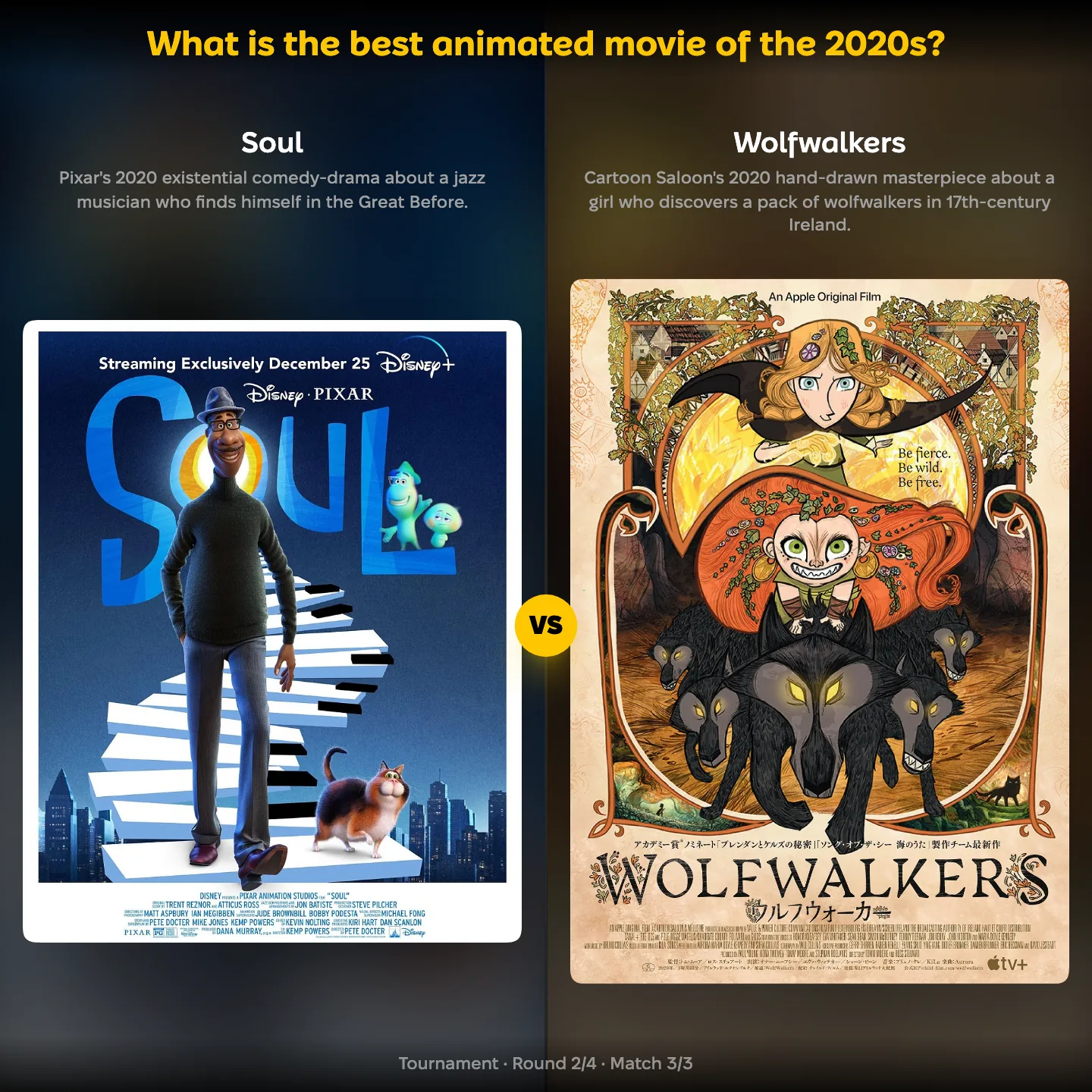 The best animated movie of the 2020s ranked, with Soul facing Wolfwalkers