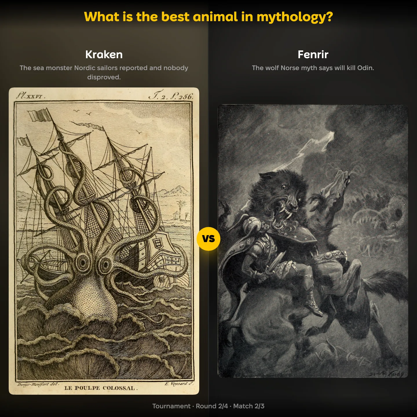 The best animal in mythology ranked, with the Kraken facing Fenrir the wolf