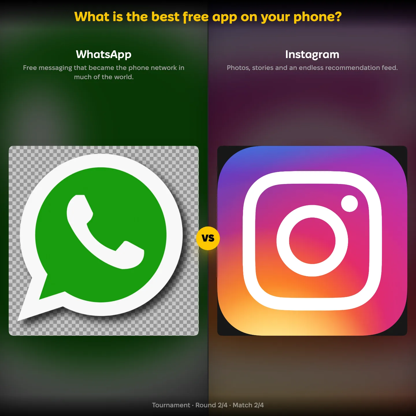The best free app on your phone ranked, with Instagram facing WhatsApp