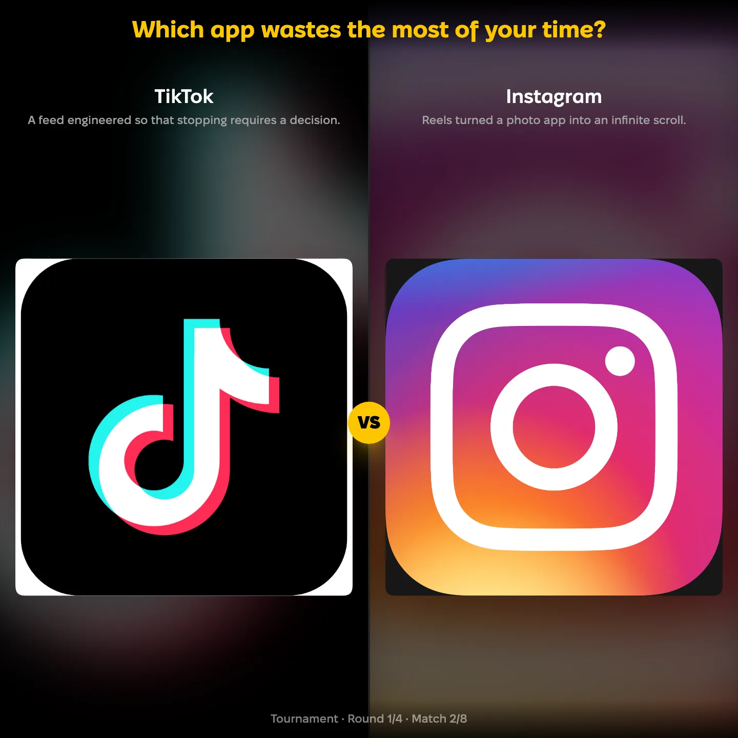 Which app wastes the most of your time ranked, with TikTok facing Instagram