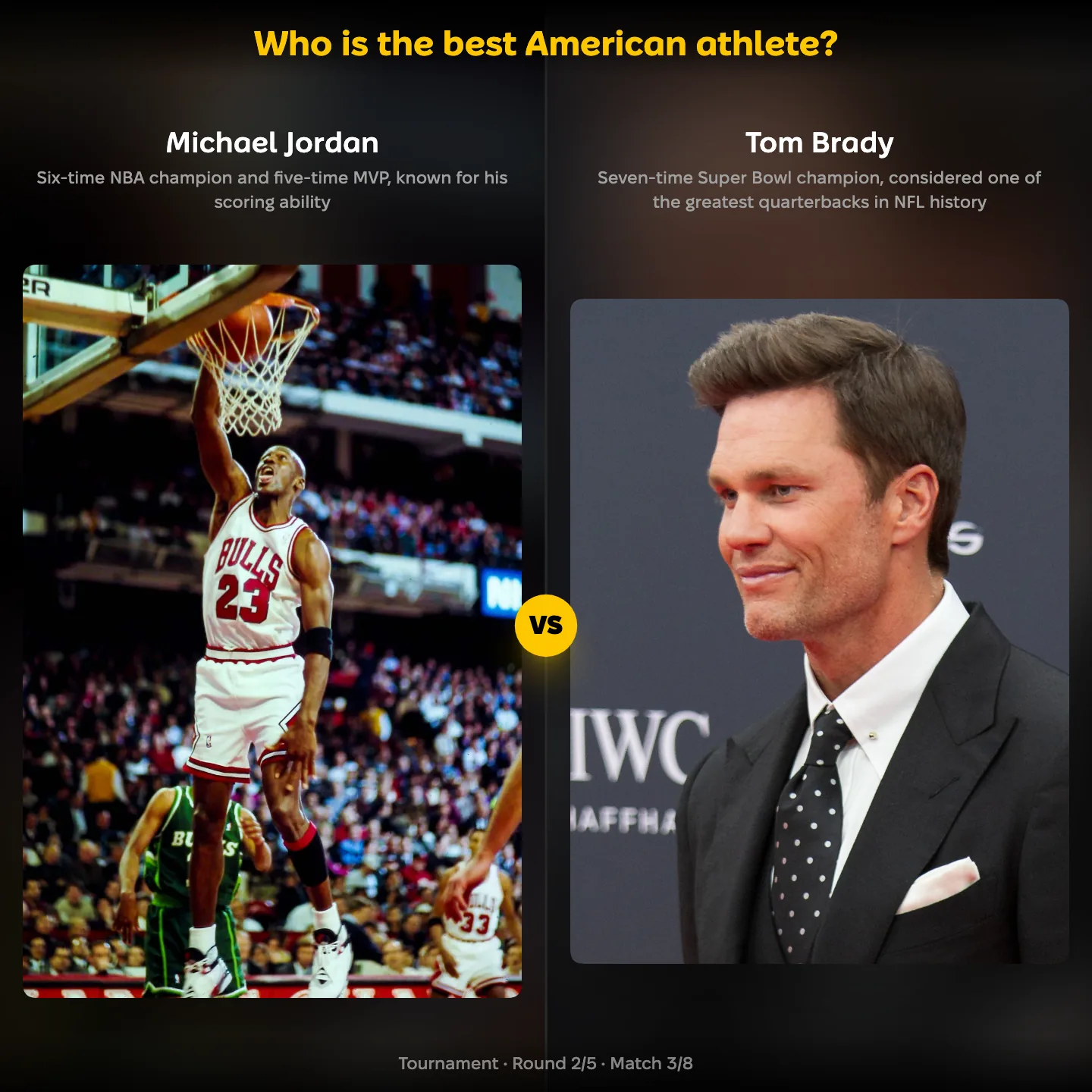 The best American athlete ranked, Michael Jordan against Tom Brady
