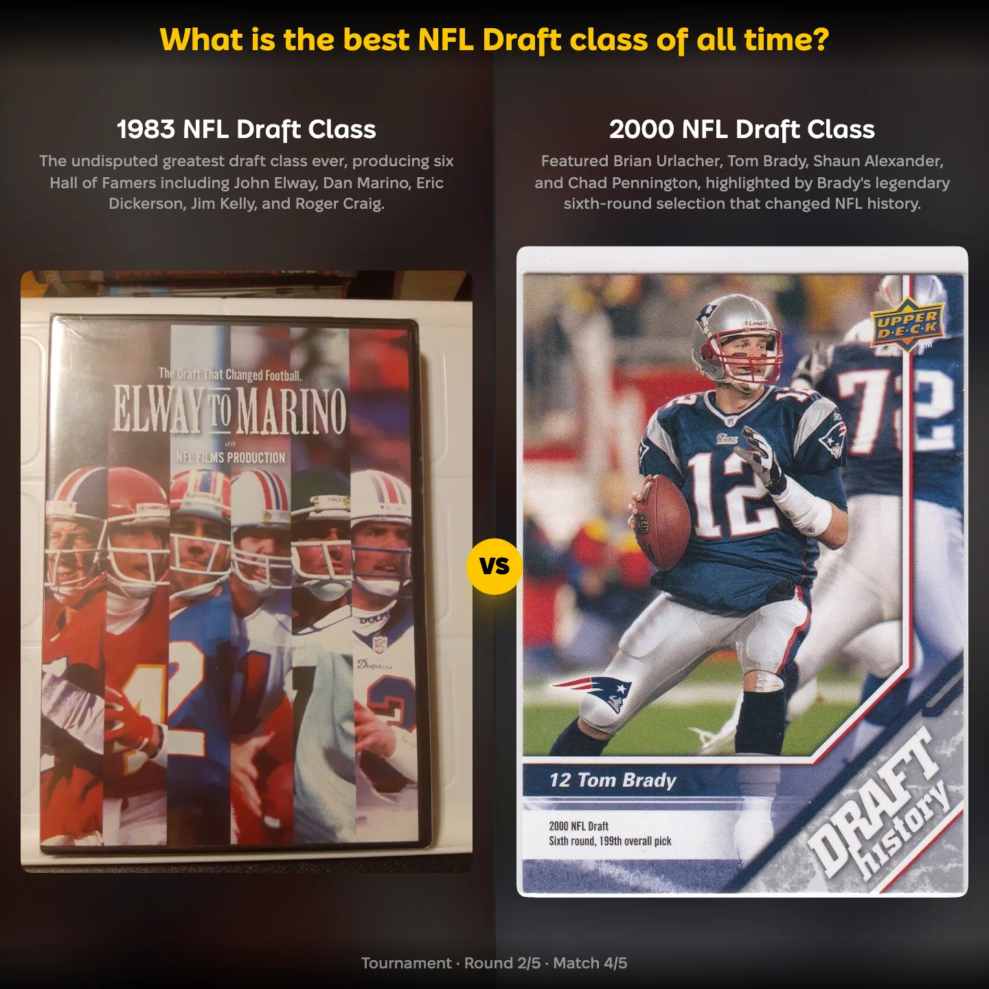 The best NFL draft class of all time ranked, the 1983 class against the 2000 class