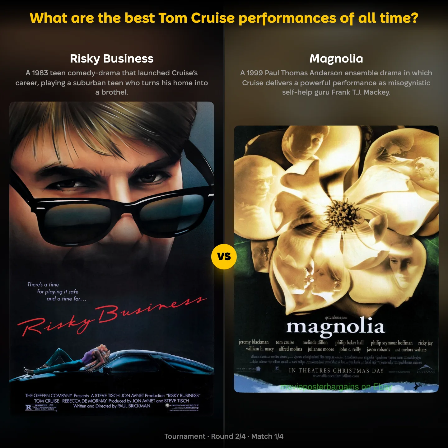 The best Tom Cruise performances of all time ranked — Risky Business against Magnolia