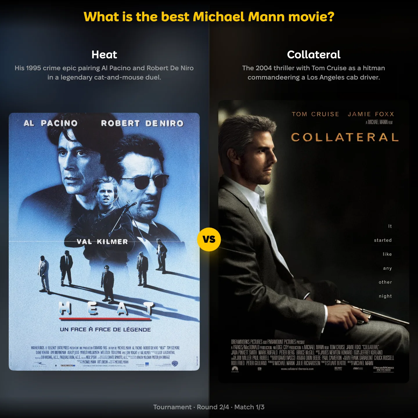 The best Michael Mann movie ranked — Heat against Tom Cruise in Collateral