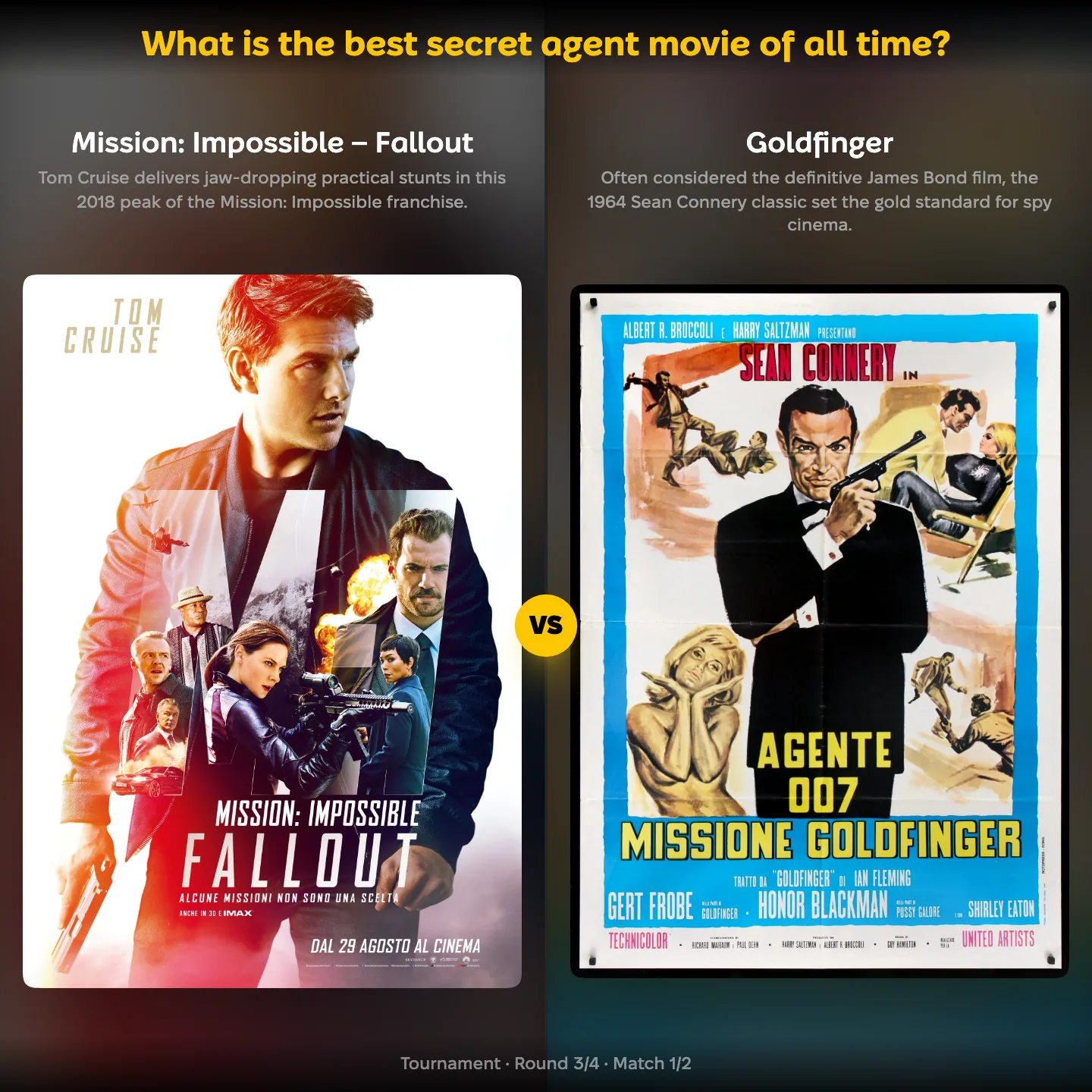 The best secret agent movie of all time ranked — Tom Cruise in Mission: Impossible – Fallout against Goldfinger