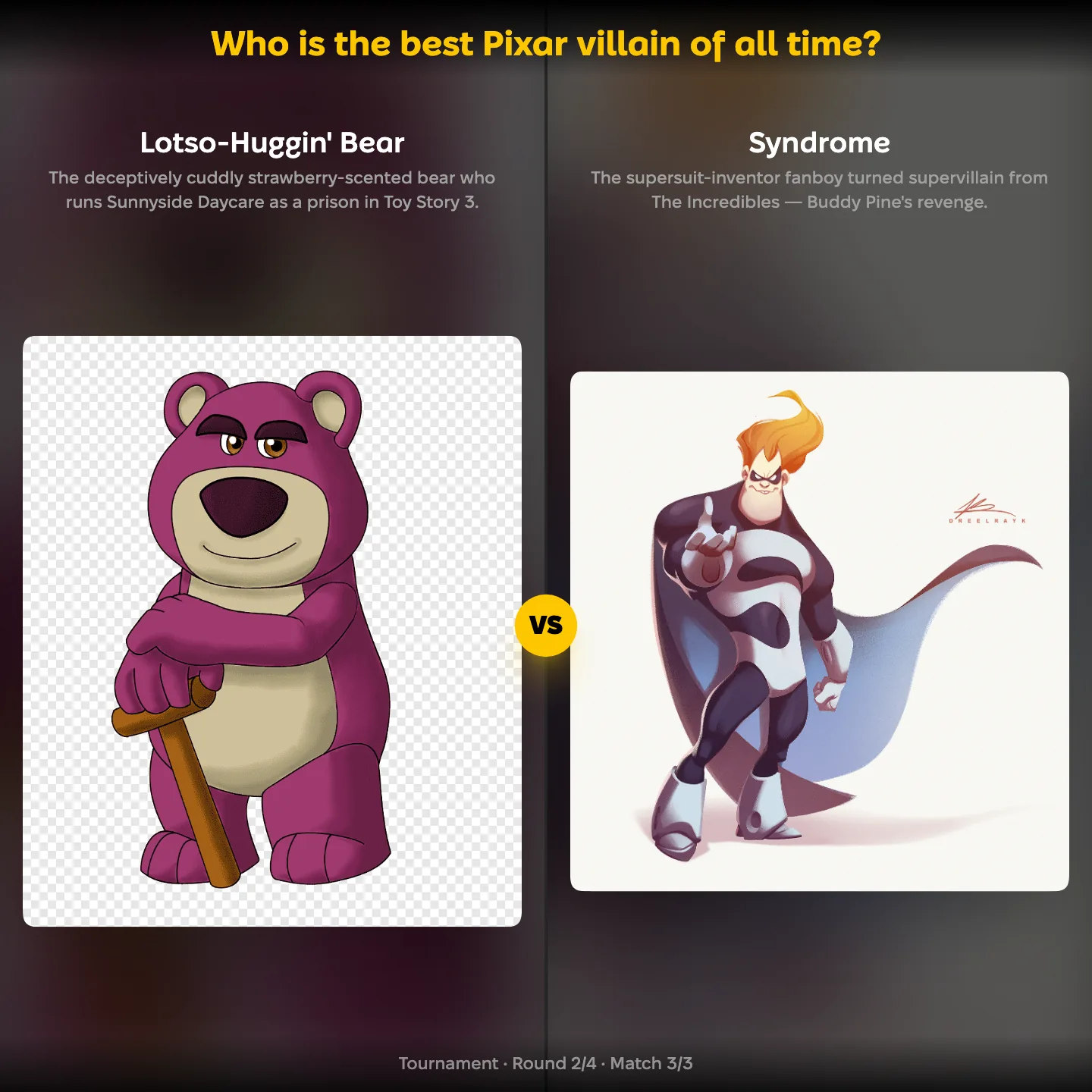 The best Pixar villain of all time ranked, Lotso against Syndrome