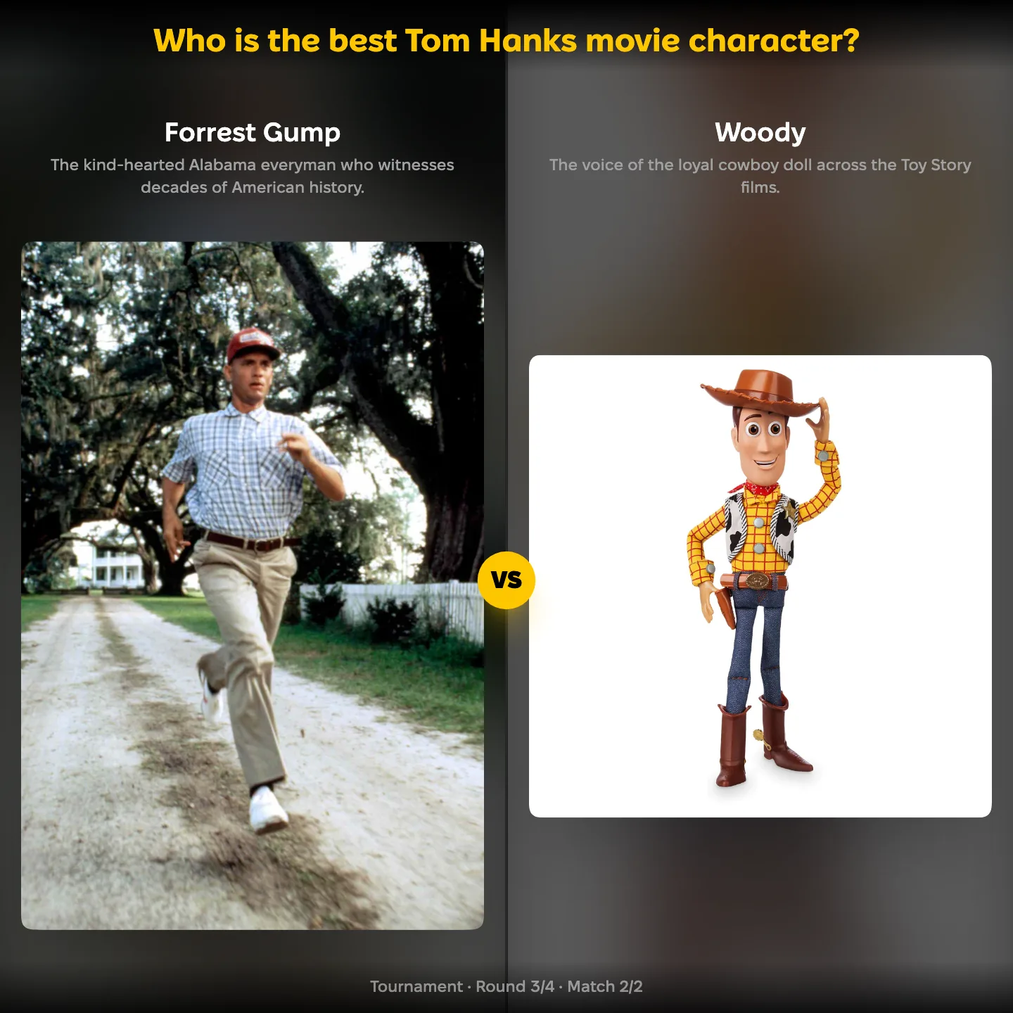 The best Tom Hanks movie character ranked, Woody against Forrest Gump