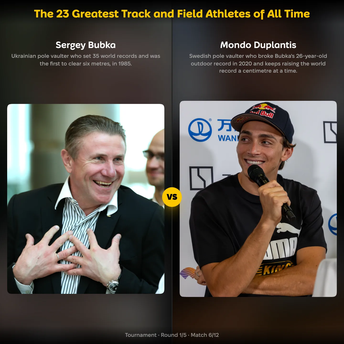 The greatest track and field athletes ranked: Sergey Bubka vs Mondo Duplantis