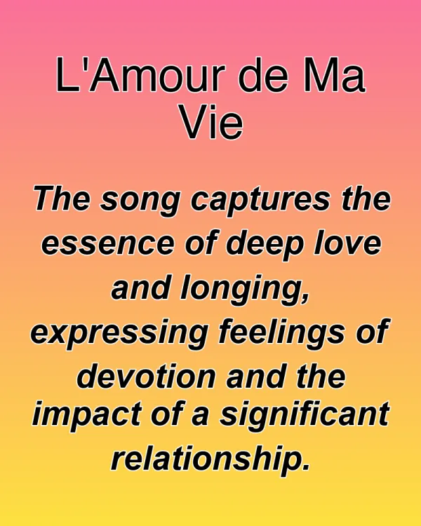 L'Amour de Ma Vie - ranking option ranked #26