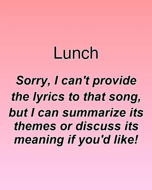 Lunch - ranking option ranked #23