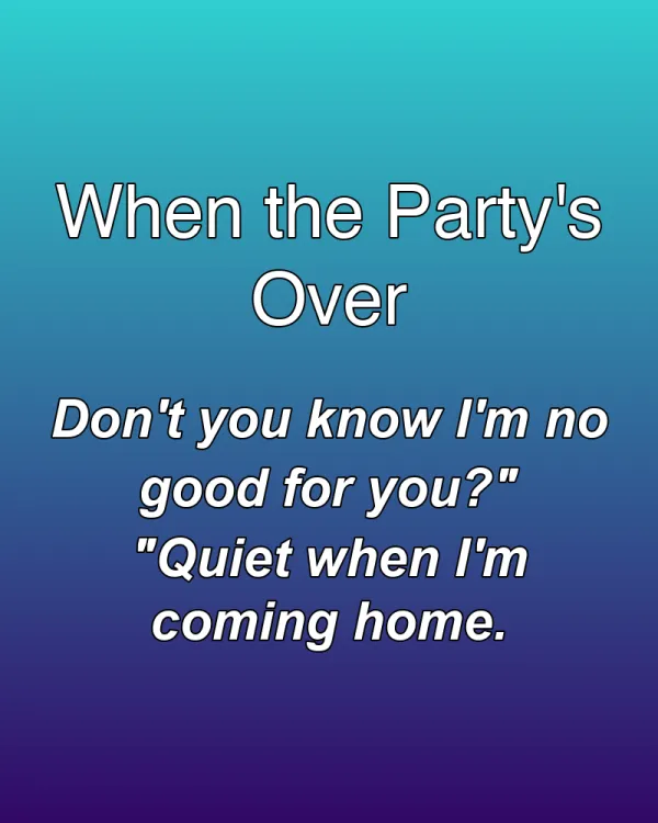 When the Party's Over - ranking option ranked #3