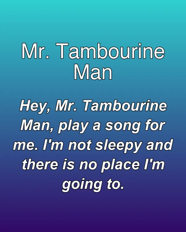 Mr. Tambourine Man - ranking option ranked #4