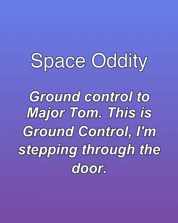 Space Oddity - ranking option ranked #1