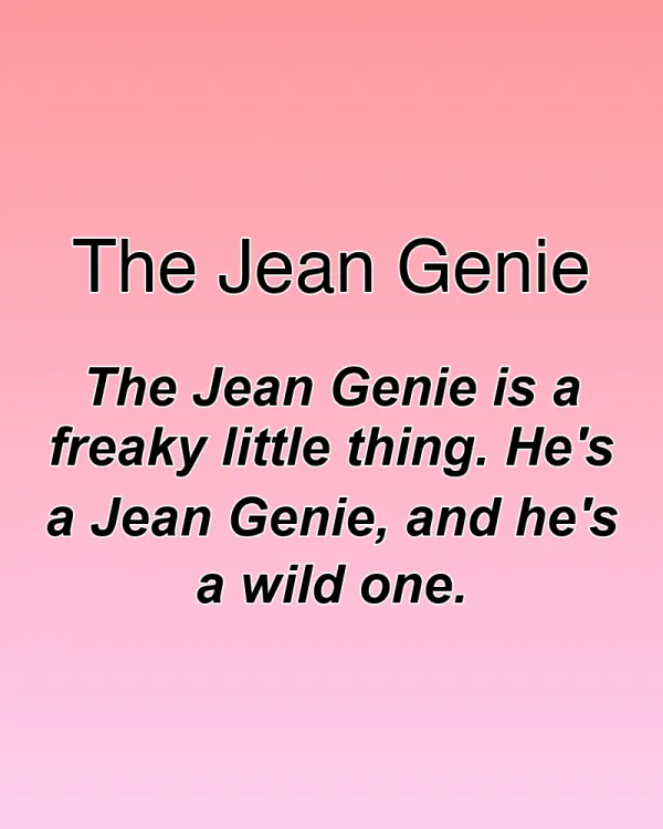 The Jean Genie - ranking option ranked #30