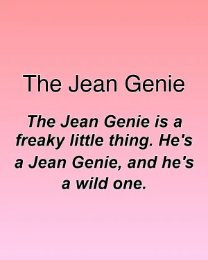 The Jean Genie — ranked #30
