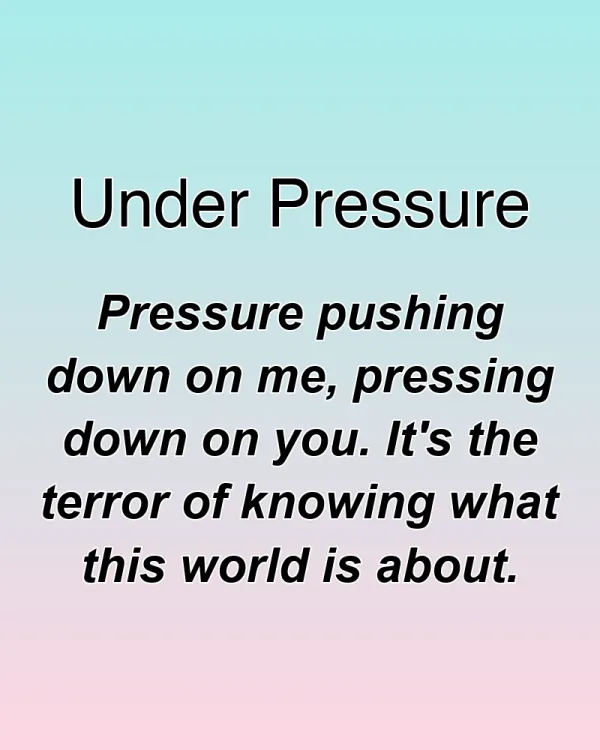 Under Pressure - ranking option ranked #10