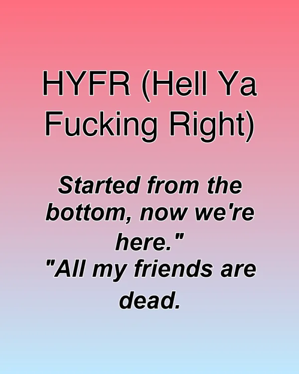 HYFR (Hell Ya Fucking Right) - ranking option ranked #12