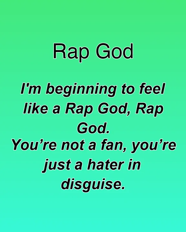 Rap God - ranking option ranked #7