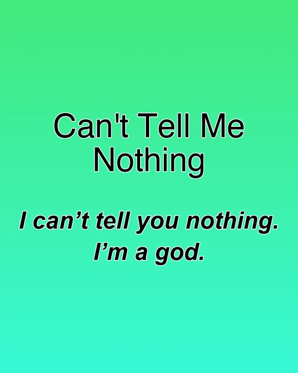 Can't Tell Me Nothing - ranking option ranked #13