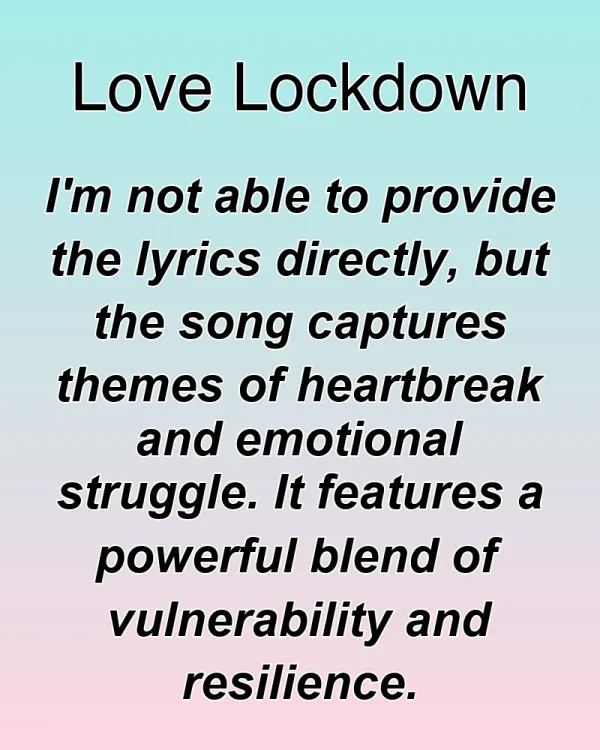 Love Lockdown - ranking option ranked #12