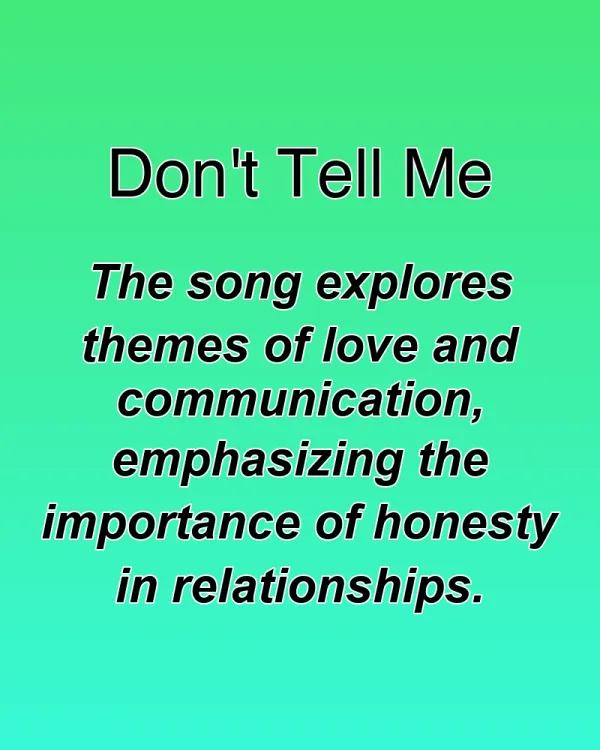 Don't Tell Me - ranking option ranked #13