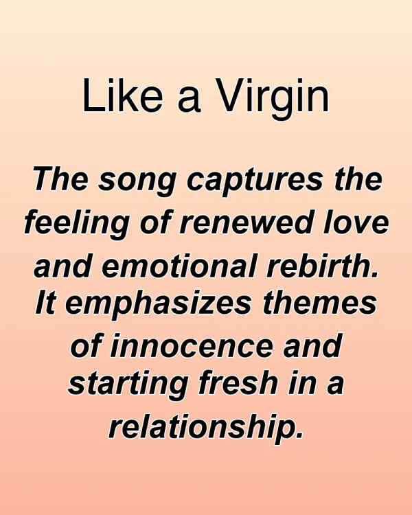 Like a Virgin - ranking option ranked #1