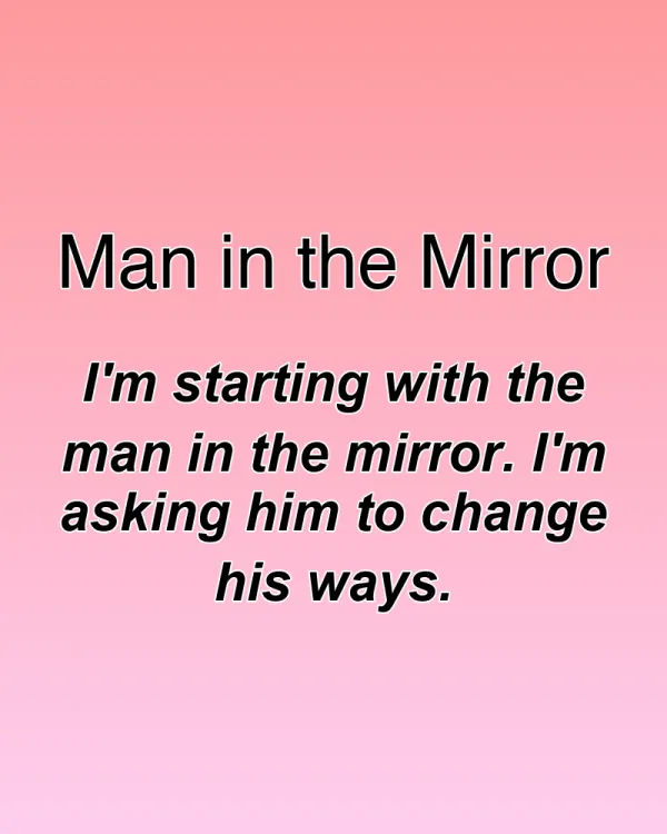 Man in the Mirror - ranking option ranked #5