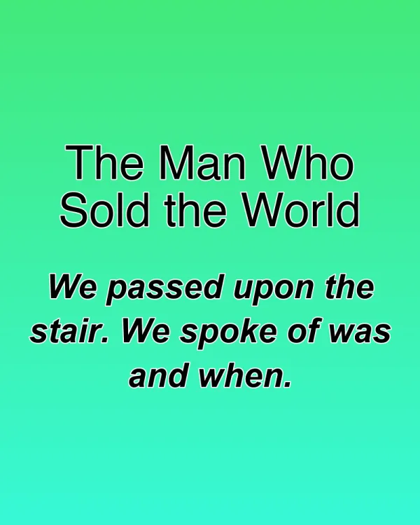 The Man Who Sold the World - ranking option ranked #28