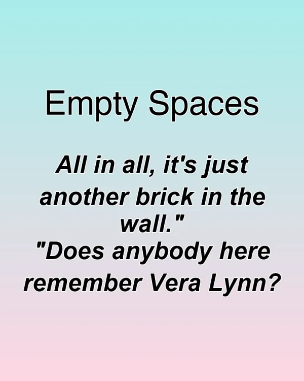 Empty Spaces - ranking option ranked #26
