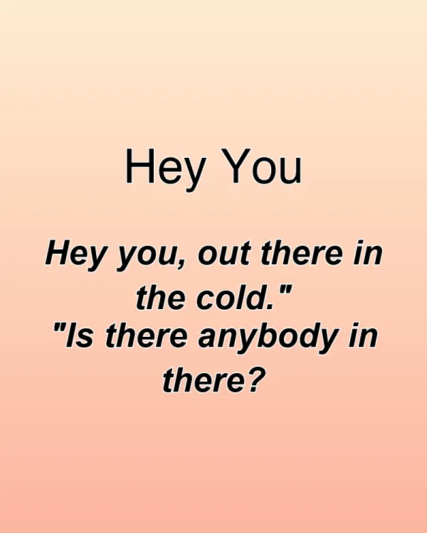 Hey You - ranking option ranked #14