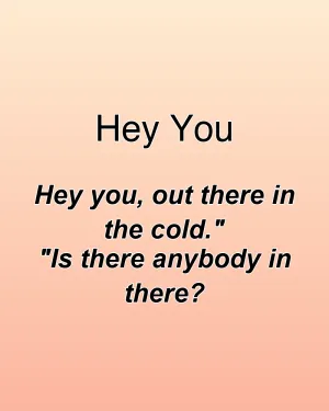 Hey You — ranked #14