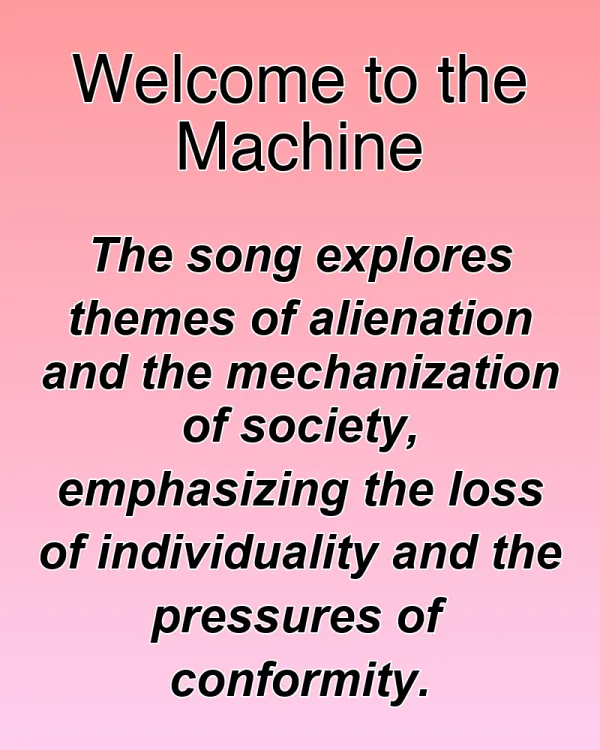 Welcome to the Machine - ranking option ranked #13