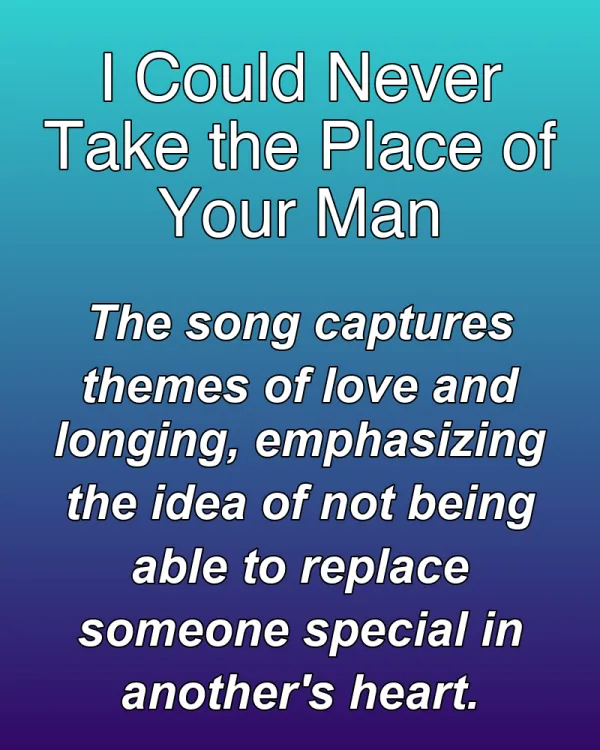 I Could Never Take the Place of Your Man - ranking option ranked #22