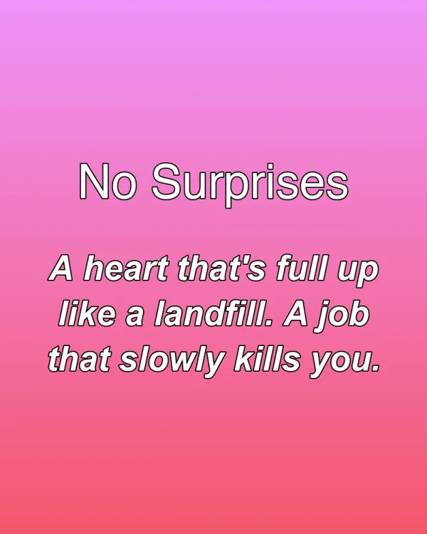 No Surprises - ranking option ranked #4