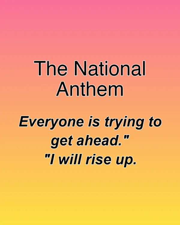 The National Anthem - ranking option ranked #12