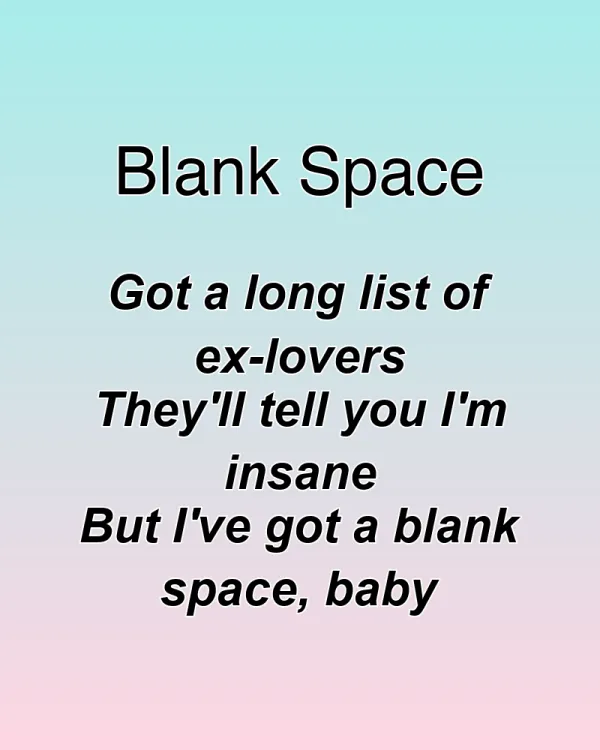 Blank Space - ranking option ranked #4