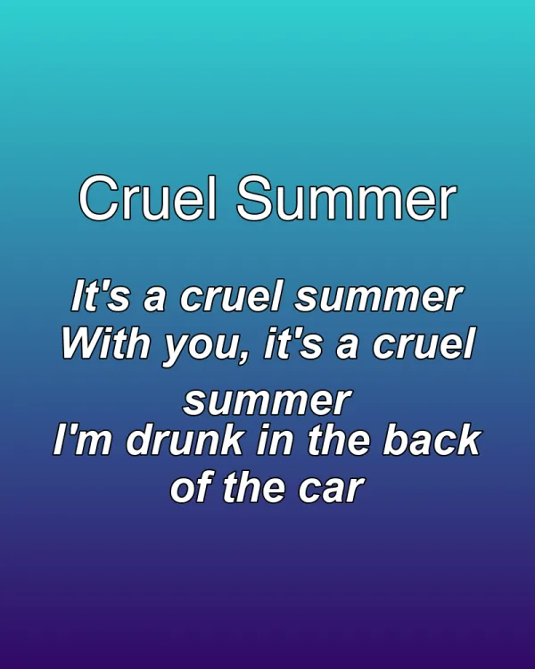 Cruel Summer - ranking option ranked #11