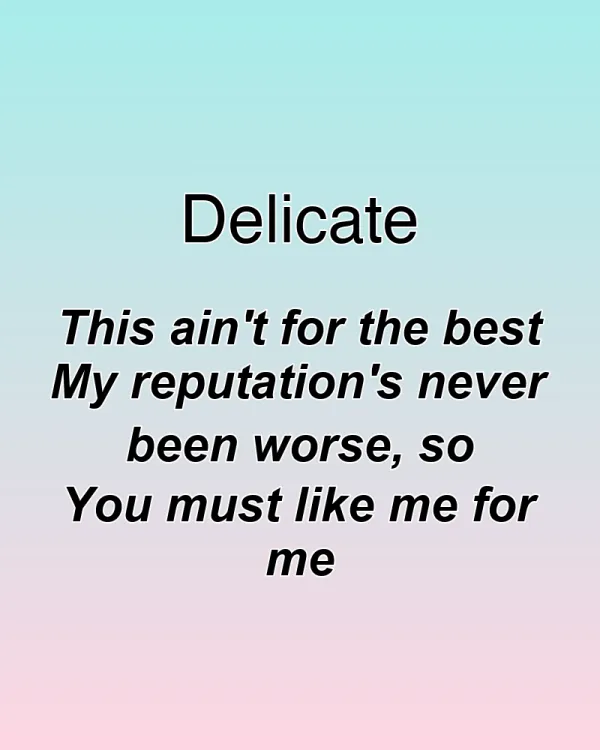 Delicate - ranking option ranked #8