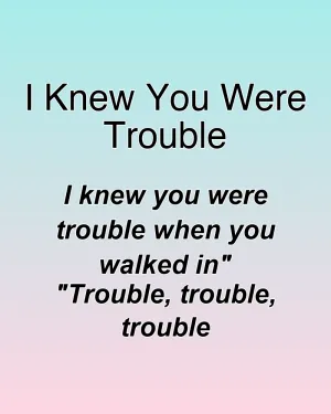 I Knew You Were Trouble — ranked #19