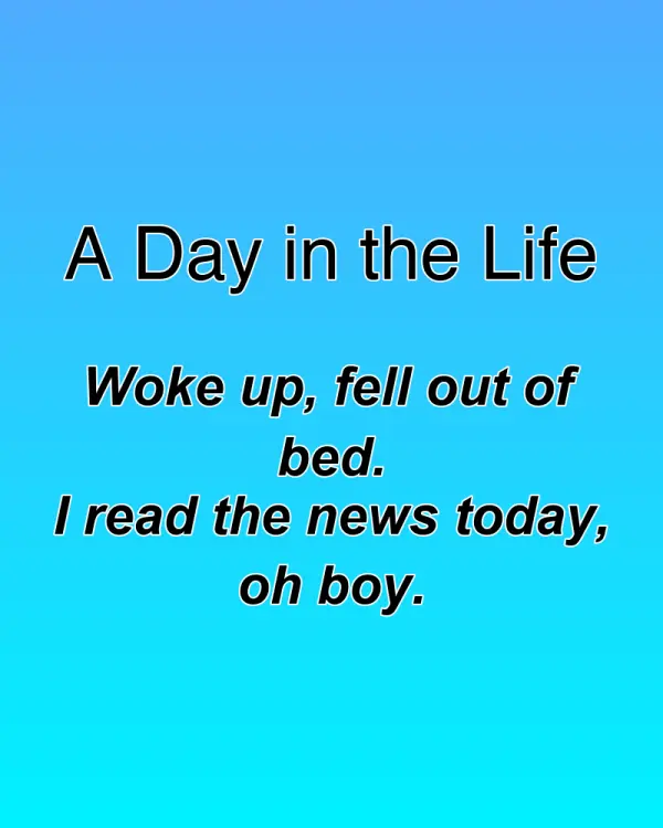 A Day in the Life - ranking option ranked #6