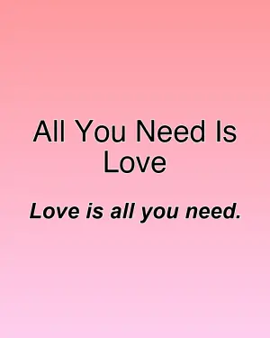 All You Need Is Love — ranked #15