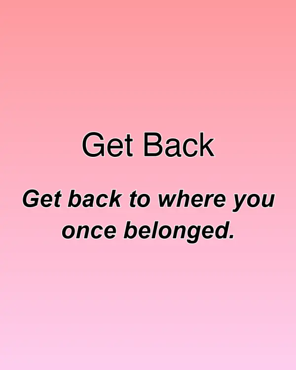 Get Back - ranking option ranked #26