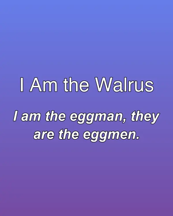 I Am the Walrus - ranking option ranked #31